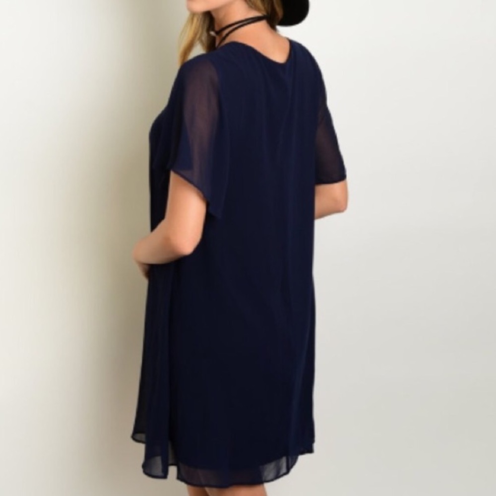 SALE WILA Chic Navy Shift Dress - Picture 5 of 7